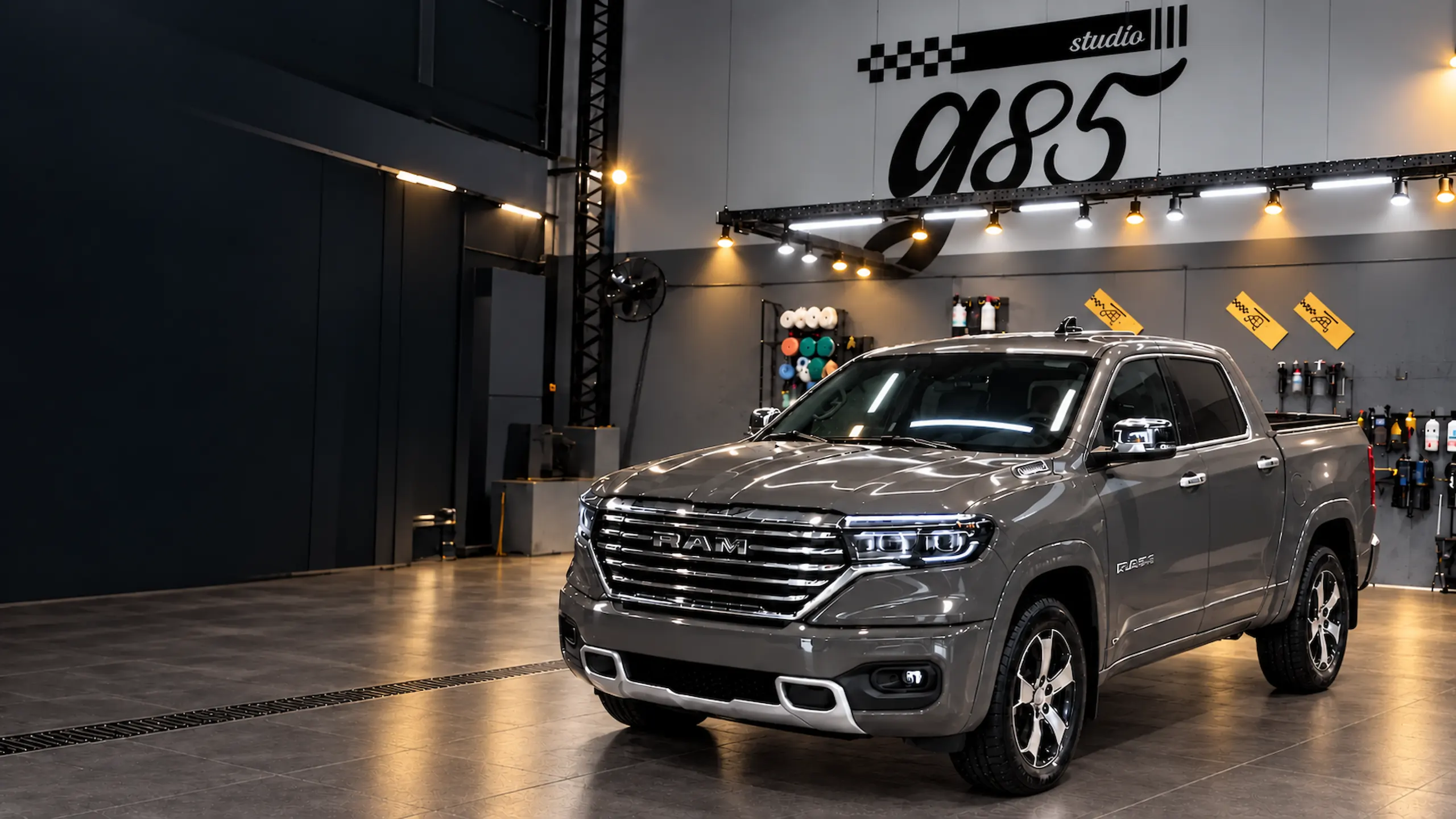 RAM recebendo lavagem premium no box do Studio G85